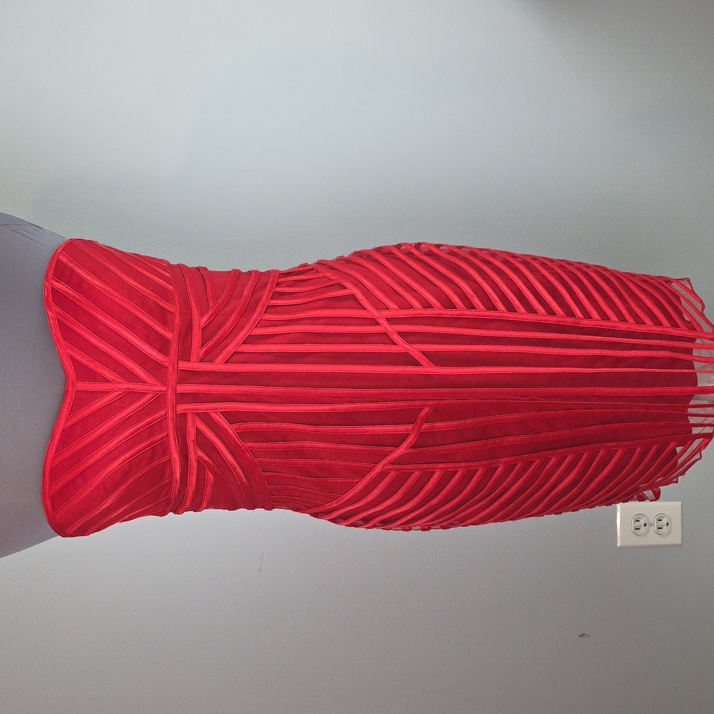 Cache red strapless sweetheart bodycon dress size 8